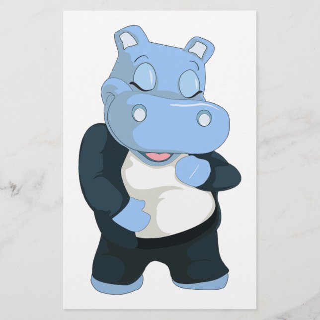 PAPELERÍA CUTE AZUL HIPPO (Anverso)