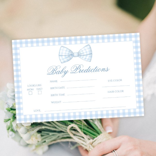 Papelería Cute Blue Gingham Bow Predicciones para Bebés (Subido por el creador)