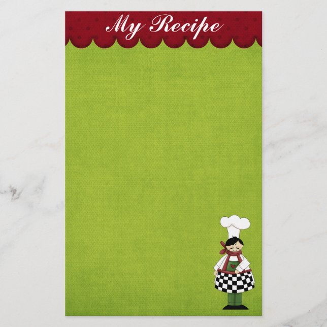Papelería Cute Chef Stationery (Anverso)