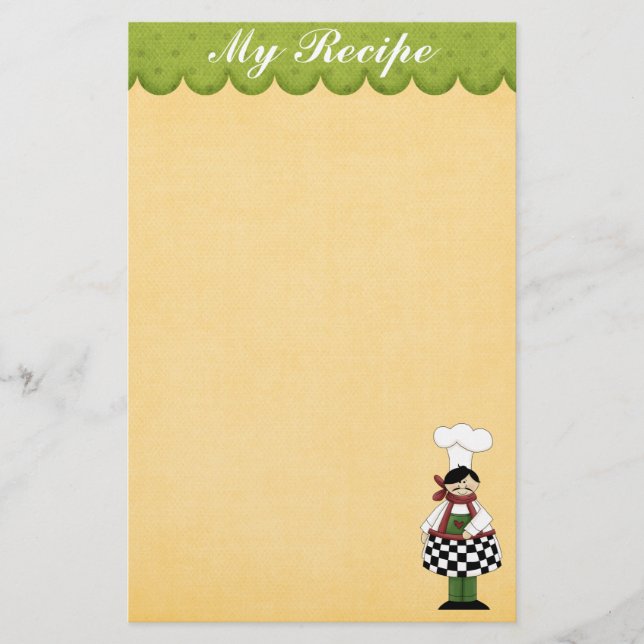 Papelería Cute Chef Stationery (Anverso)