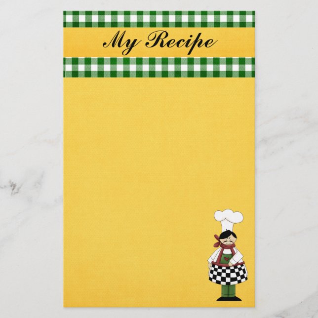 Papelería Cute Chef Stationery (Anverso)