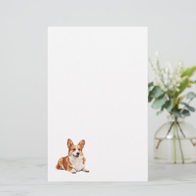 Papelería Cute Corgi Dog Stationery (Anverso de pie)