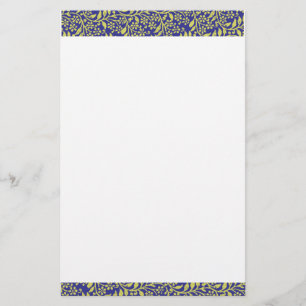 Papelería Cute elegante Floral Fantasía Azul Oro Personal