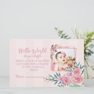 Papelería Cute Hello world Diaper Raffle para chicas