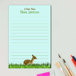 Papelería Cute Kid's Name Woodland Animal Lined Stationery