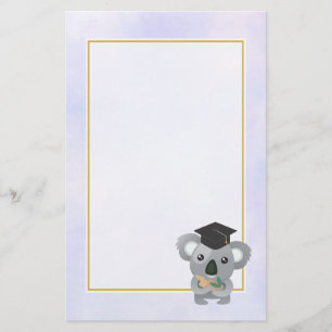 Papelería Cute Koala en un gorro negro de graduación