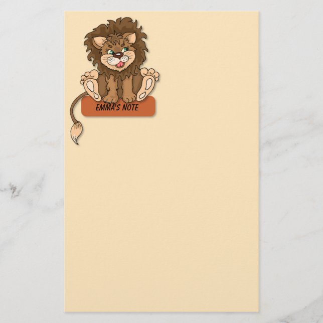 Papelería Cute Lion Stationery (Anverso)