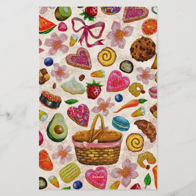 Papelería Cute Pastry Confections Sweets (Reverso)