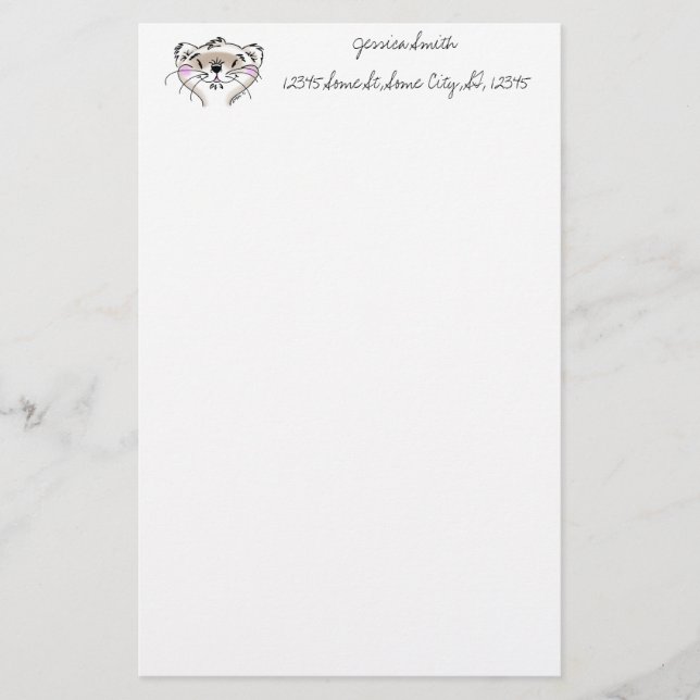 Papelería Cute Personalizado Ferret Face (Anverso)