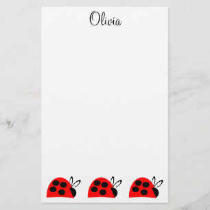 Papelería Cute Red Ladybug Personalizado