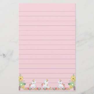 Papelería Cute Unicornios y floral