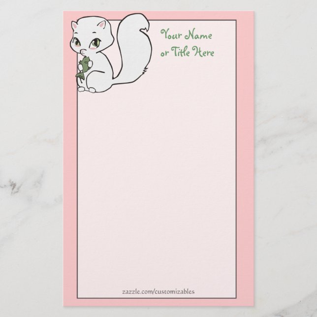 Papelería Cutie Cat Stationery (Anverso)