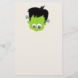 Papelería Cuto verde Frankenstein Monster cara Halloween