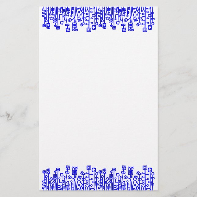Papelería Cyber Garden - Azul (Anverso)