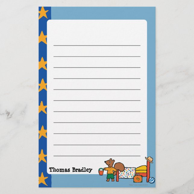 Papelería Cyril la ardilla de vacaciones (Anverso)