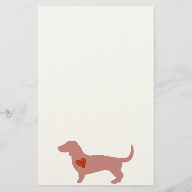 Papelería Dachshund El día de San Valentín (Anverso)