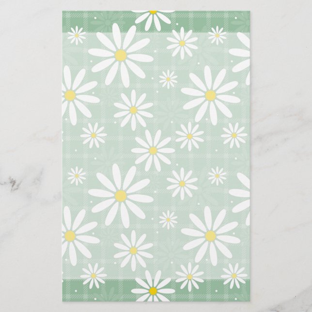 Papelería Daisies en Plaid (Anverso)