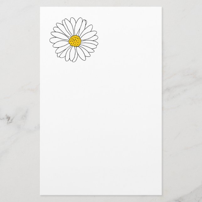 Papelería Daisy amarillo y blanco (Anverso)
