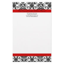 Damasco negro/blanco con acento rojo salvaje