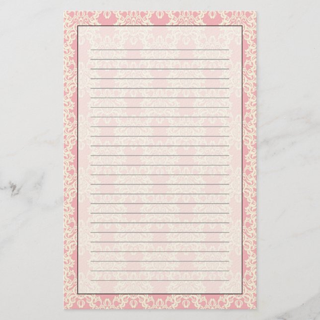 Papelería Damasco retro floral (Anverso)