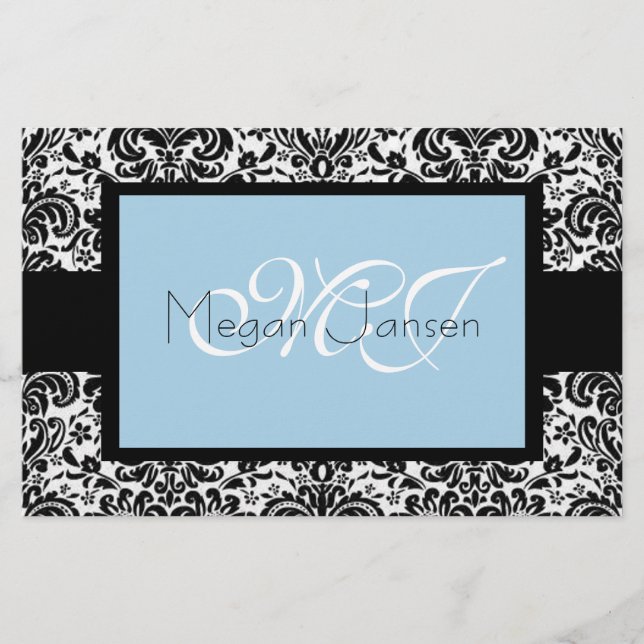 Papelería Damask Black & White (Anverso)