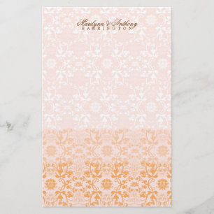Papelería Damask Swirls Lace Sorbet Gracias Stationery