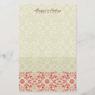 Papelería Damask Swirls Lace Spice Gracias Stationery