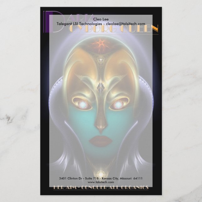 Papelería Daria Cyborg Queen (Anverso)