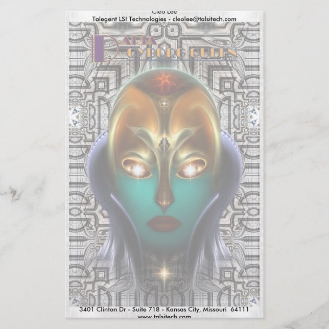 Papelería Daria Cyborg Queen Tech (Anverso)