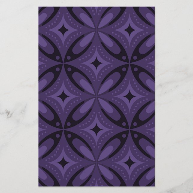 Papelería Dark Purple Colored Retro Pattern (Anverso)