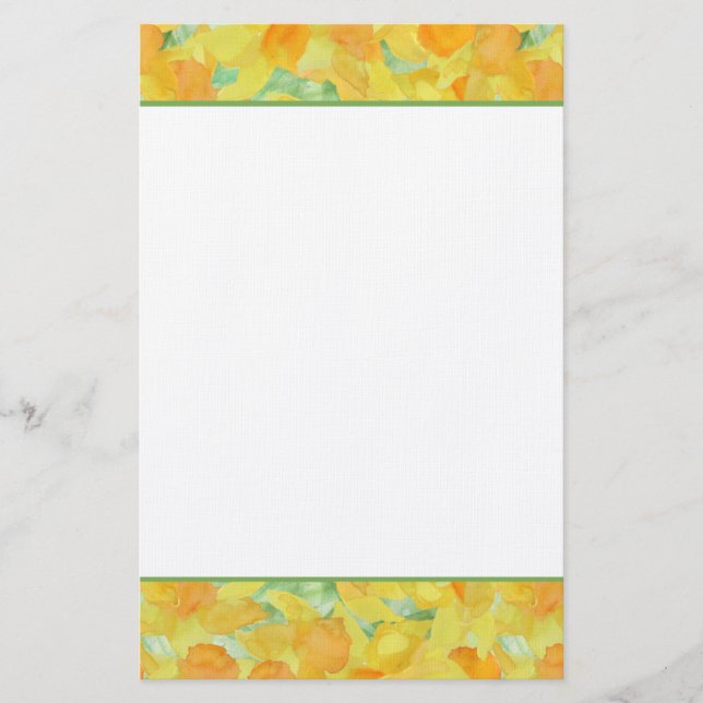 Papelería de Daffodils amarillo dorado (Anverso)