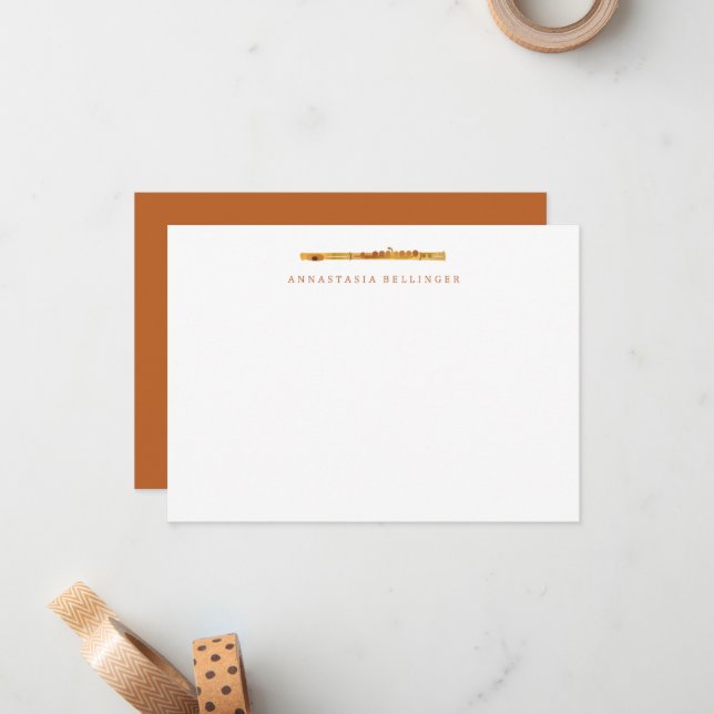 Papelería de flauta - Tarjetas personalizadas de n (Anverso/Reverso In Situ)