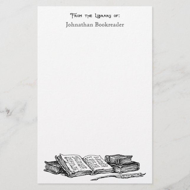 Papelería De la biblioteca de libros antiguos Personalizado  (Anverso)
