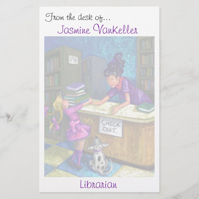 Papelería De la biblioteca del control arte hacia fuera (Anverso)