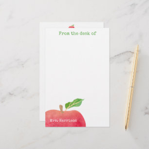 Papelería De la mesa del profesor Red Apple personalizado