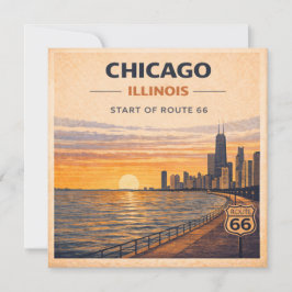 Papelería de la silueta de Chicago de la Ruta 66 v