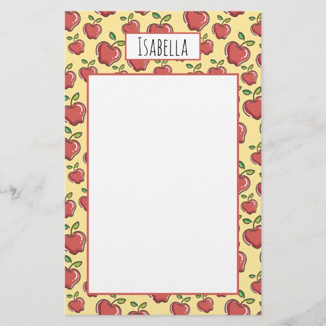 Papelería de Manzanas Rojas Frescas (Anverso)