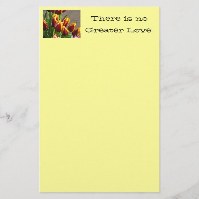 Papelería de primavera Tulipán Amarillo Rojo Flore (Anverso)