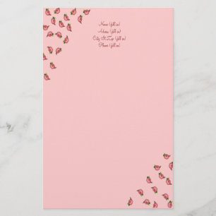 Papelería de Rosa de personalizable - Incluya su n