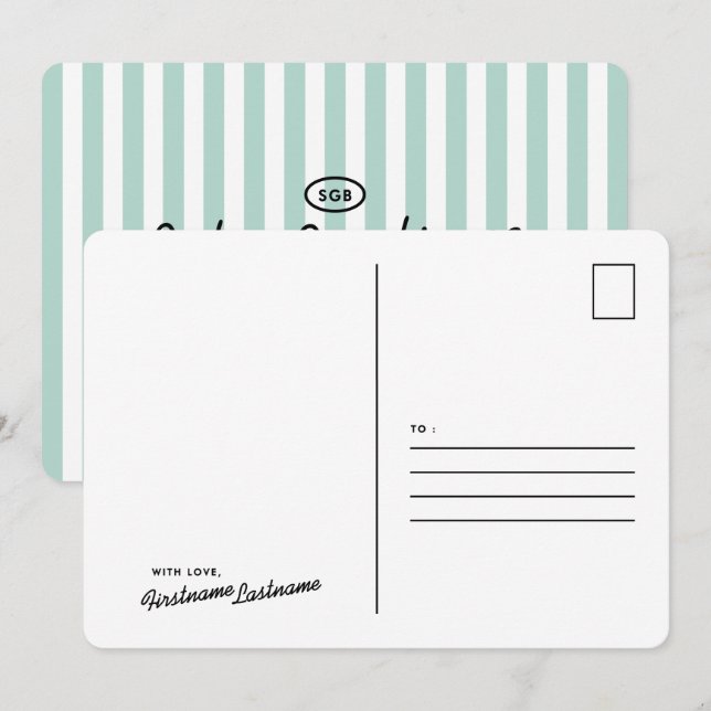 Papelería de Tarjetas Postales de Rayas de Lujo In (Anverso / Reverso)
