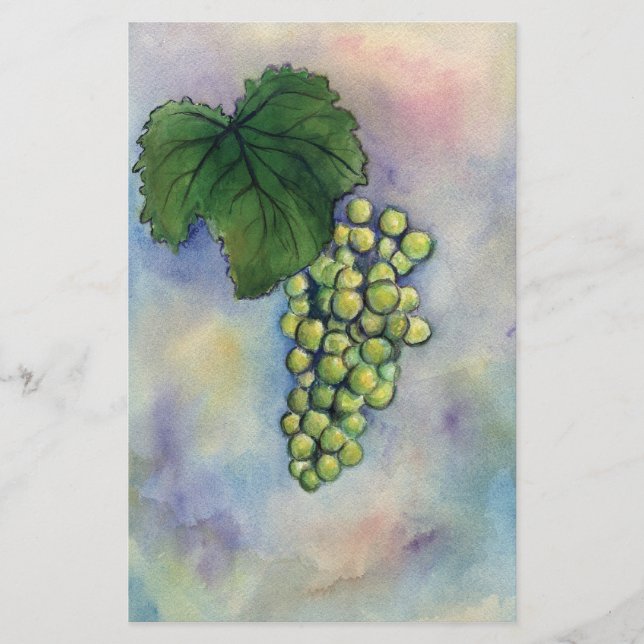 Papelería de uvas de vino Chardonnay (Anverso)