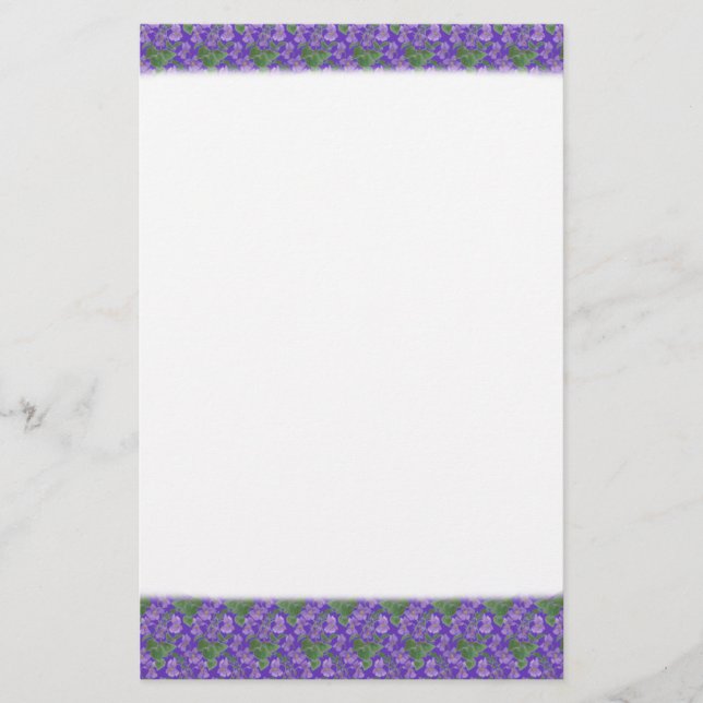 Papelería de violetas dulces, Notepaper (Anverso)