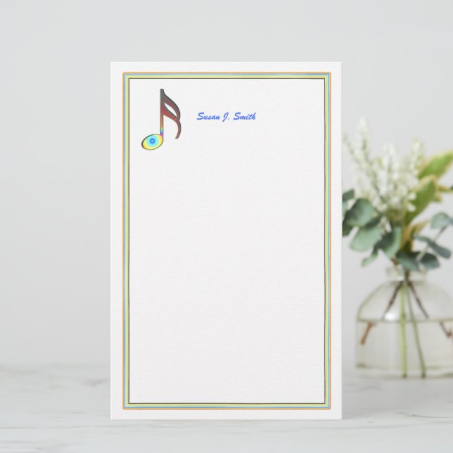 Papelería decimosexta nota musical (Anverso de pie)