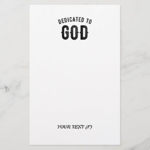 PAPELERÍA DEDICADO A DIOS PERSONALIZABLE GUAY TEXTO NEGRO