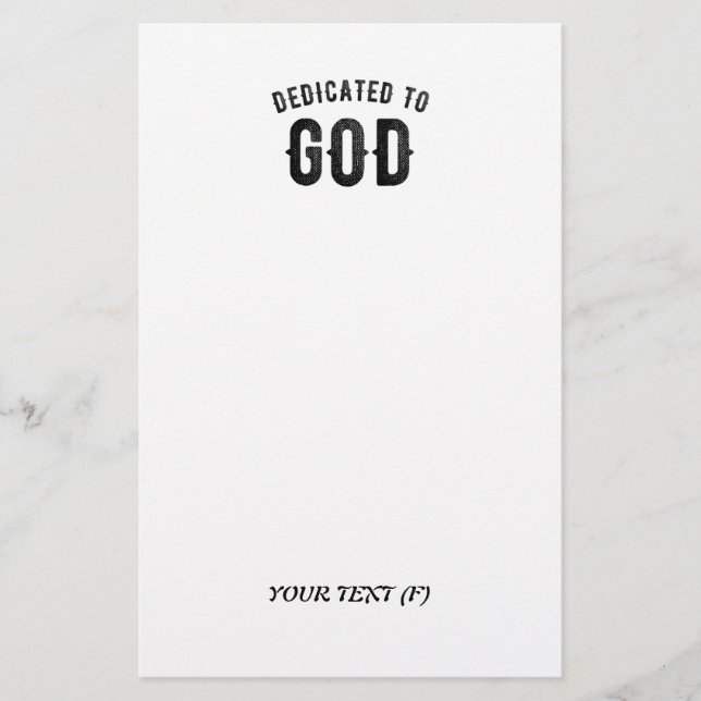PAPELERÍA DEDICADO A DIOS PERSONALIZABLE GUAY TEXTO NEGRO (Anverso)