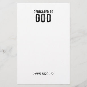 PAPELERÍA DEDICADO A DIOS PERSONALIZABLE GUAY TEXTO NEGRO