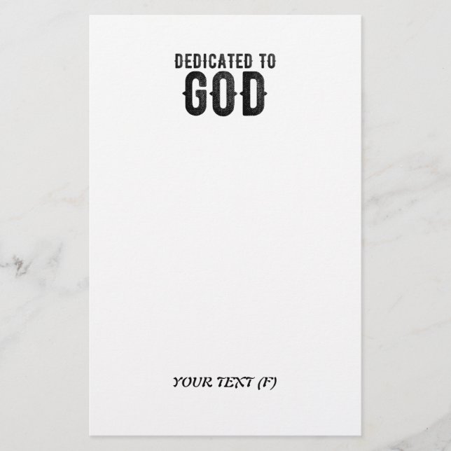 PAPELERÍA DEDICADO A DIOS PERSONALIZABLE GUAY TEXTO NEGRO (Anverso)