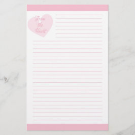 Papelería Del rosa del corazón alineado