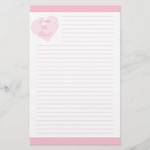 Papelería Del rosa del corazón alineado