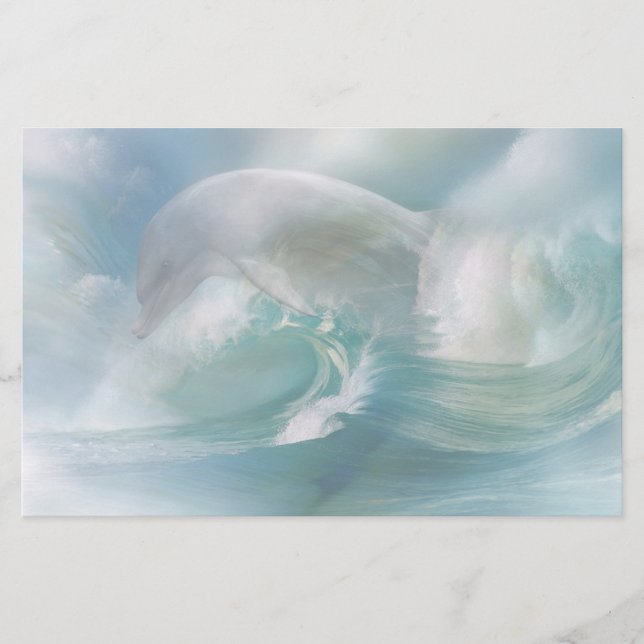 Papelería Delfín En La Estacionería Del Océano (Anverso)